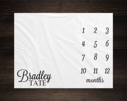 Gender Neutral Milestone Blanket Month Baby Growth Tracker Soft Fleece Shower Newborn Gift Watch Me Grow