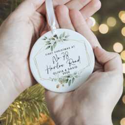 Personalised First Christmas At New Home, 1st Road Name Ornament, Home Bauble Decoration - thumbnail 2