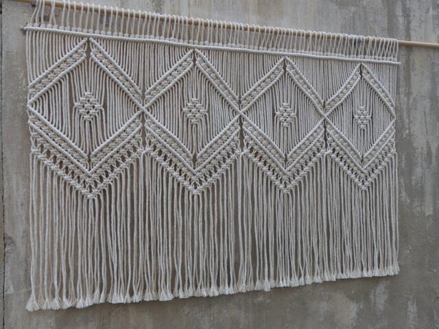 Macrame Wall Hanging, Home Decor Tapestry, Bohemian Art, Bedroom Decoration - image 1