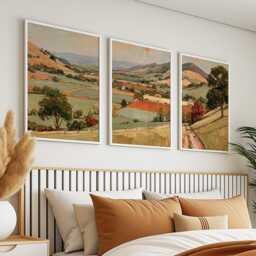 Green Valley Trio, Countryside Landscape Wall Art Set - thumbnail 3