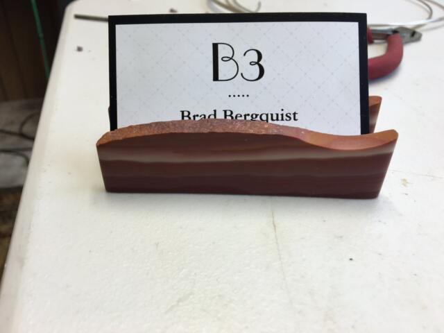 Wonderstone Rhyolite Business Card Holder Natural Edge Desk Organizer - image 1
