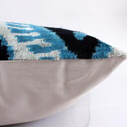 16x24 Ikat Velvet Pillow Cover, Handmade Cushion, Decorative Throw Pillow, Boho Cushion Turkish Home Decor - thumbnail 3