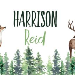 Personalized Woodland Crib Sheet Forest Animals Nursery Bedding - thumbnail 3