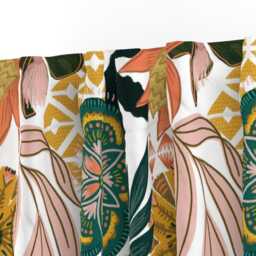 Boho Botanical Curtain Panel - Maximalist Monstera Palms Floral Jungle Custom Tropical By Fineapple_Pair - thumbnail 3