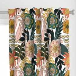 Boho Botanical Curtain Panel - Maximalist Monstera Palms Floral Jungle Custom Tropical By Fineapple_Pair - thumbnail 1
