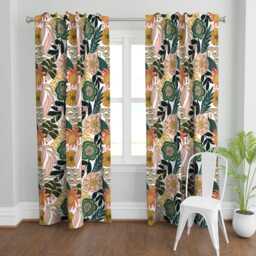 Boho Botanical Curtain Panel - Maximalist Monstera Palms Floral Jungle Custom Tropical By Fineapple_Pair - thumbnail 2