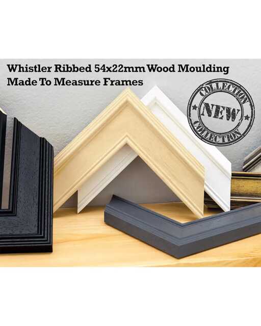 Made To Measure Ribbed Wood Picture Frame - Custom Size, Black, White, Grey, Gold, Silver, Bare Paintable Wood - image 1