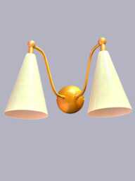 Mid Century Sputnik Raw Brass Double Cone Lamp Atomic Modern Fixture Wall Sconce Ideal For Island, Kitchen, Lounge Decor - thumbnail 1