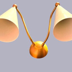 Mid Century Sputnik Raw Brass Double Cone Lamp Atomic Modern Fixture Wall Sconce Ideal For Island, Kitchen, Lounge Decor - thumbnail 3