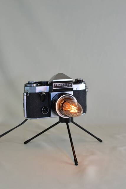 Praktica Camera Lamp Retro Desk Table Lamp With Tripod - image 1