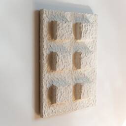 Japandi Wabi Sabi Wall Art, Minimalistic Sculpture, Plaster Modern Hanging, Winter Sculptural Paper Mache - thumbnail 2