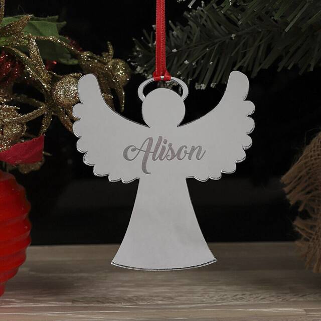 Personalised Christmas Tree Angel Bauble Decoration Xmas Family Any Name Gift, Memorial, in Loving Memory, 2024 - image 1