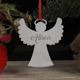 Personalised Christmas Tree Angel Bauble Decoration Xmas Family Any Name Gift, Memorial, in Loving Memory, 2024 - thumbnail 1