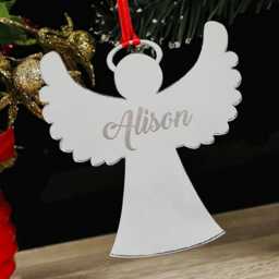 Personalised Christmas Tree Angel Bauble Decoration Xmas Family Any Name Gift, Memorial, in Loving Memory, 2024 - thumbnail 2