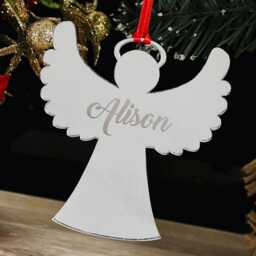 Personalised Christmas Tree Angel Bauble Decoration Xmas Family Any Name Gift, Memorial, in Loving Memory, 2024 - thumbnail 3