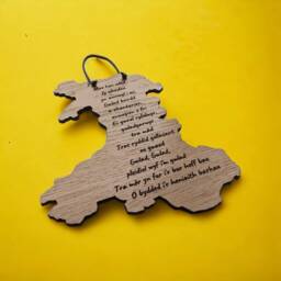 Welsh National Anthem Wooden Wall Hanging - Cymru Wales Home Decor - thumbnail 3