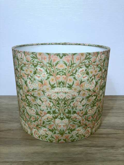 William Morris Blossom Lampshade, Pink Blue Green Floral Fabric, Made To Order - image 1