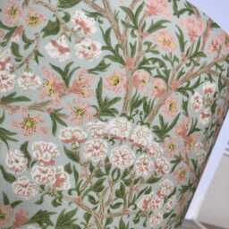 William Morris Blossom Lampshade, Pink Blue Green Floral Fabric, Made To Order - thumbnail 2