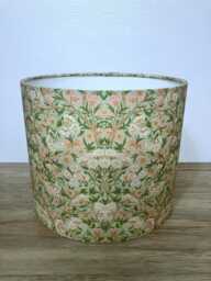William Morris Blossom Lampshade, Pink Blue Green Floral Fabric, Made To Order - thumbnail 1