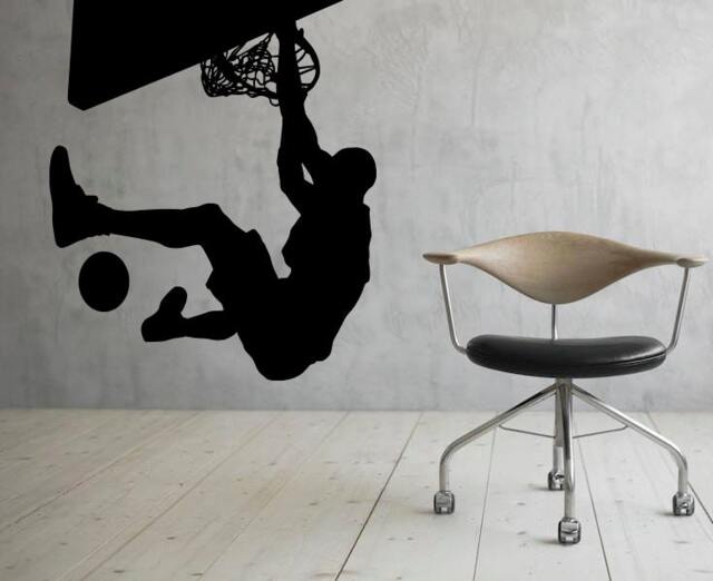 Basketball Wall Vinyl Decal Sport Sticker Interior Art Murals Home Removable Decor - 1Btb2 - image 1