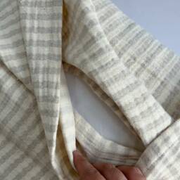 striped Neutral Linen Blend Pillow Case Farmhouse Boho Decor - thumbnail 3