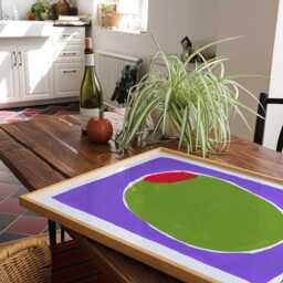 Olive Painting Art Print/Hand Painted Abstract Kitchen Colourful - thumbnail 3