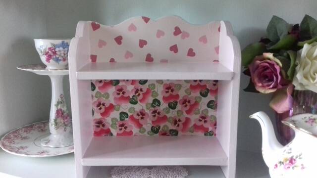 Wooden Shelf Storage Unit Wall Freestanding Made Using Emma Bridgewater Designs Laura Ashley Paint Bedroom Bathroom Shabby Chic Vintage Home - image 1