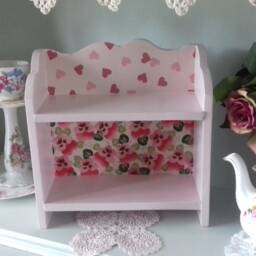 Wooden Shelf Storage Unit Wall Freestanding Made Using Emma Bridgewater Designs Laura Ashley Paint Bedroom Bathroom Shabby Chic Vintage Home - thumbnail 3