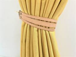 Minimalist Leather Curtain Tieback, Modern Window Decor
