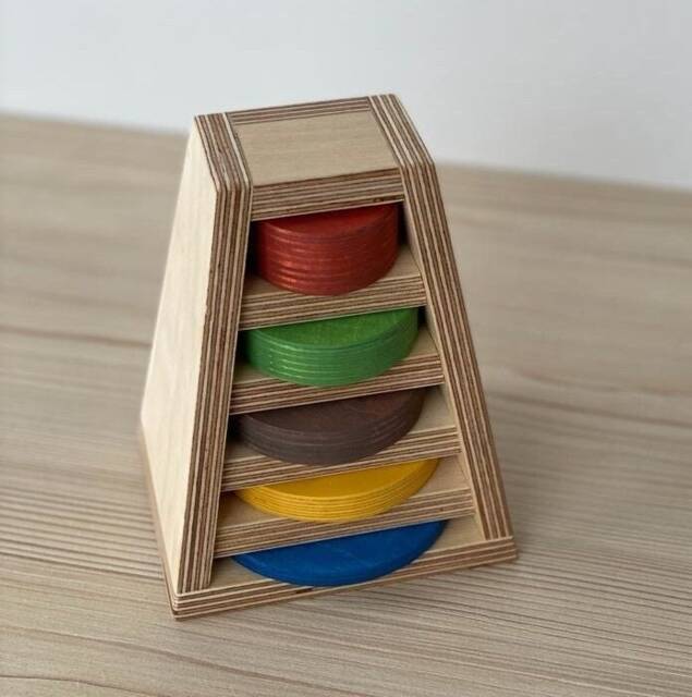 Montessori Size Sorting Tower Puzzle, Baltic Birch Wood - image 1