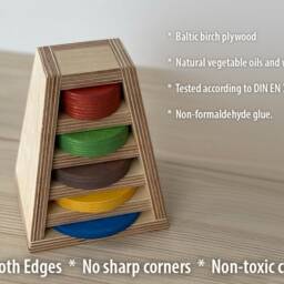 Montessori Size Sorting Tower Puzzle, Baltic Birch Wood - thumbnail 2