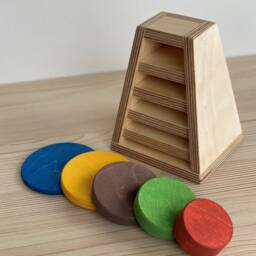 Montessori Size Sorting Tower Puzzle, Baltic Birch Wood - thumbnail 3