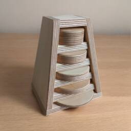 Montessori Size Sorting Tower Puzzle, Baltic Birch Wood - thumbnail 4