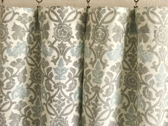 "Pair 25"" Or 50"" Wide Waverly Anika Spa Blue Curtains Panels Drapes Cafe Length 24 48 63 72 84 96 108 120" - image 1