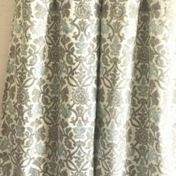 "Pair 25"" Or 50"" Wide Waverly Anika Spa Blue Curtains Panels Drapes Cafe Length 24 48 63 72 84 96 108 120" - thumbnail 3