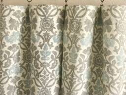 "Pair 25"" Or 50"" Wide Waverly Anika Spa Blue Curtains Panels Drapes Cafe Length 24 48 63 72 84 96 108 120"