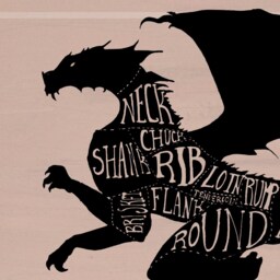 Adventurous Butchery Cuts - 8x10, 11x14, Or 17x22 Poster Print Fantasy Dragon Wall Art - thumbnail 2