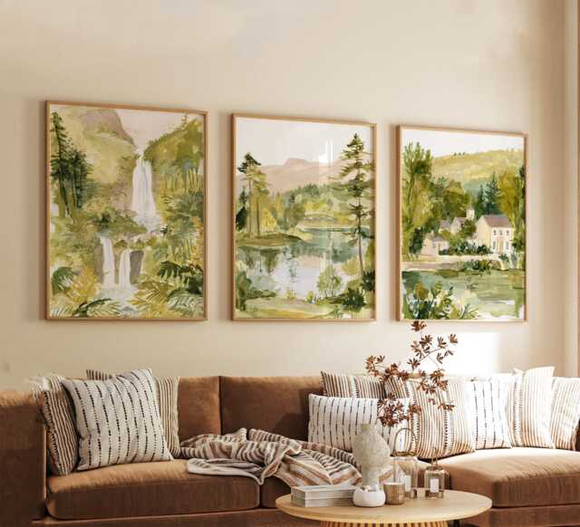 Set Of 3 Lake District Posters, UK Landscape Wall Art, Nature Print Set, Mountain Decor, Modern Travel Artwork, British Countryside Style - image 1