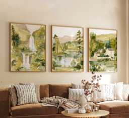 Set Of 3 Lake District Posters, UK Landscape Wall Art, Nature Print Set, Mountain Decor, Modern Travel Artwork, British Countryside Style - thumbnail 1