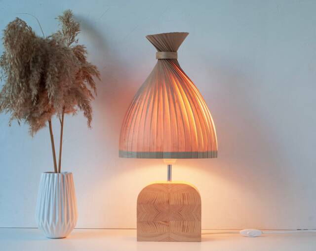 Maple Wood Table Lamp For Cozy Scandinavian Vibes, Warm Up Your Space With This Boho Bedside - image 1