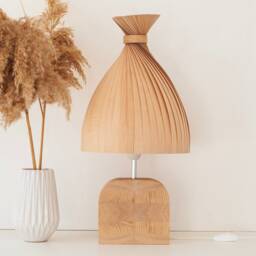 Maple Wood Table Lamp For Cozy Scandinavian Vibes, Warm Up Your Space With This Boho Bedside - thumbnail 2
