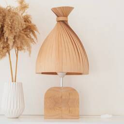 Maple Wood Table Lamp For Cozy Scandinavian Vibes, Warm Up Your Space With This Boho Bedside - thumbnail 3