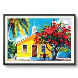 Caribbean Island Art Of Church in Grenada, St Lucia, Dominica, Guadeloupe Or Other West Indies - thumbnail 3