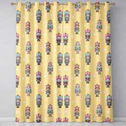 Cute Nutcracker Soldiers Soft Beige Background Seamless Pattern Readymade Eyelet Ring Top Thermal 100% Blackout Curtains - thumbnail 2
