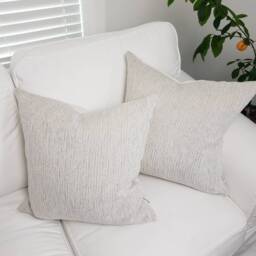 Neutral, Tan& White Square Pillow Case. Chair & Couch Throw Cushion. Soft White Fuzzy Cusion Cover. Velvet Beige Pillow - thumbnail 4