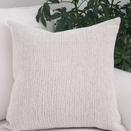Neutral, Tan& White Square Pillow Case. Chair & Couch Throw Cushion. Soft White Fuzzy Cusion Cover. Velvet Beige Pillow - thumbnail 2