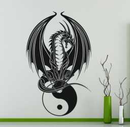 Dragon Wall Vinyl Decal Fantasy Sticker Art Design Murals Interior Gothic Home Decor - 20Dra6Ws - thumbnail 1