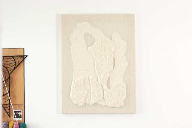 stone Xv - Modern Textile Wall Art, Sculptural Wool Tapestry, Japandi-Inspired Neutral Fiber Artwork On Canvas For Minimalistic Bedroom - image 1