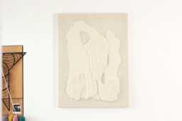 stone Xv - Modern Textile Wall Art, Sculptural Wool Tapestry, Japandi-Inspired Neutral Fiber Artwork On Canvas For Minimalistic Bedroom - thumbnail 1