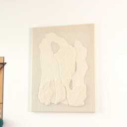 stone Xv - Modern Textile Wall Art, Sculptural Wool Tapestry, Japandi-Inspired Neutral Fiber Artwork On Canvas For Minimalistic Bedroom - thumbnail 4